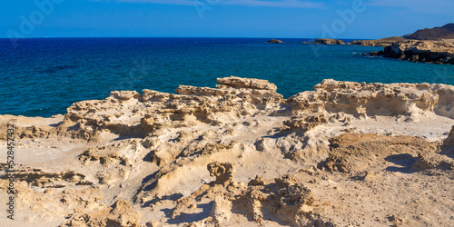 Ancient Fossil Dune, Oolites, Los Escullos, Cabo de Gata-Níjar Natural Park, UNESCO Biosphere Reserve, Hot Desert Climate Region, Almería, Andalucía, Spain, Europe