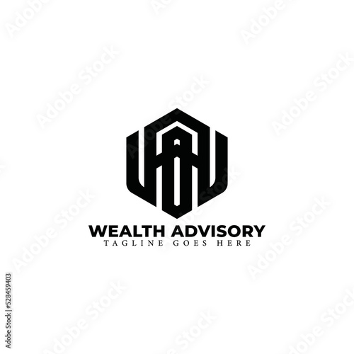 Abstract initial letter WA or AW logo in black color isolated in white background applied for business and investment advisor Service logo also suitable for the brands or companies