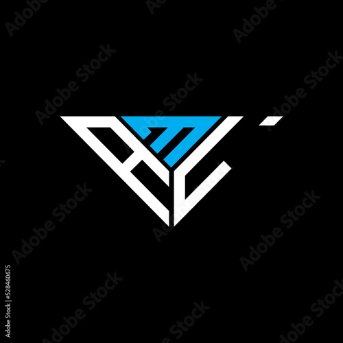 AML letter logo creative design with vector graphic, AML simple and modern logo in triangle shape.