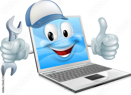 Cartoon laptop computer rep...