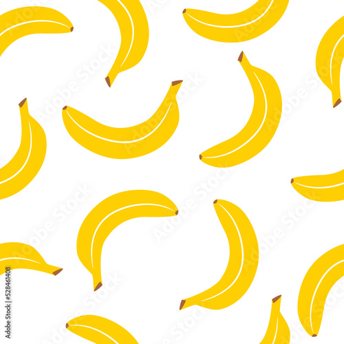 Seamless pattern with bananas. Vector illustration isolated on white background.