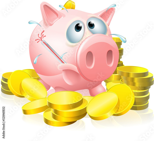 Poorly piggy bank concept