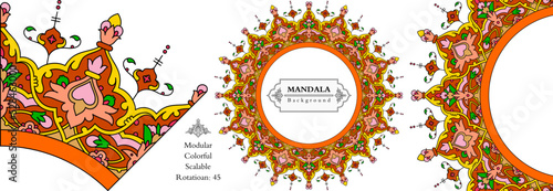 Mandala frame persian iranian arabic turkish islamic hindi indian tibetan traditional colorful vector pattern texture vintage ornate retro elegant ornamental borders frames floral ornaments tazhib 16