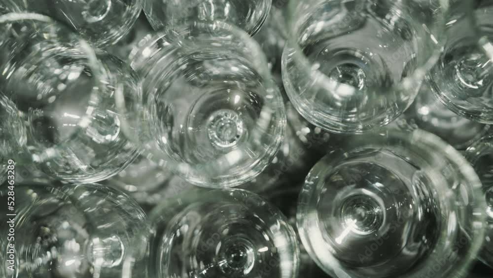 4k Slow motion on beautiful light coming through wine glasses 4k Slow motion on beautiful light coming through wine glasses
