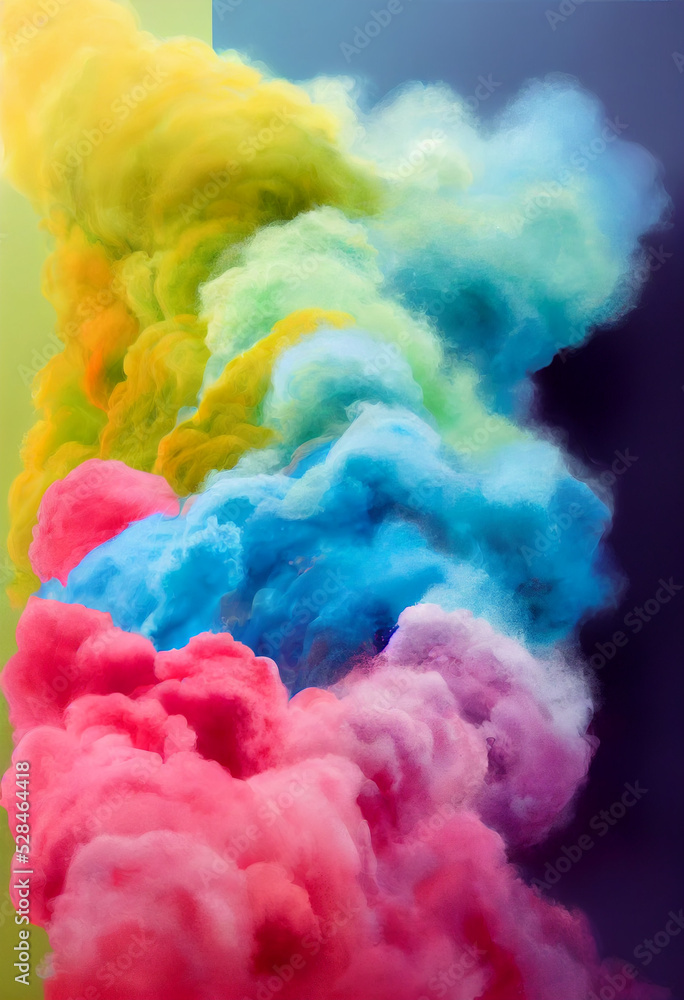 colorful smoke on colorful background, vivid colored smoke