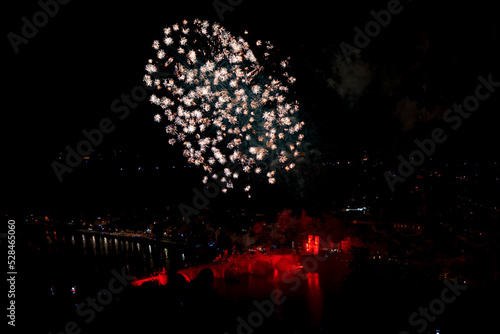 firework display over the River Neckar - Heidelberger Schlossbeleuchtung, Germany, Heidelberg castle 