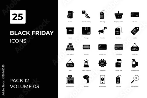 Black Friday icons collection. Set contains such Icons as black friday, black friday icons, commerce icon, and more