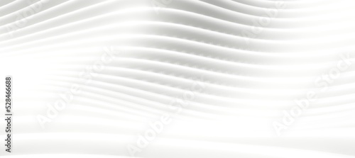 Abstract white background wavy surface 3d render
