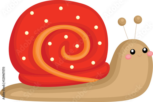 a vector of a cute snail
