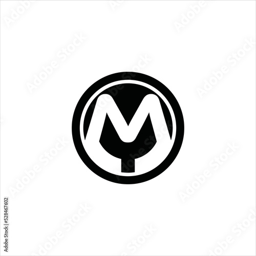 letter m y logo vector template
