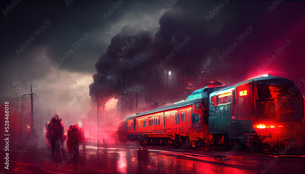 Train Engineer Devil Nightmare Devil Train Engine. SteampunkFuturistic Locomotive. High ...