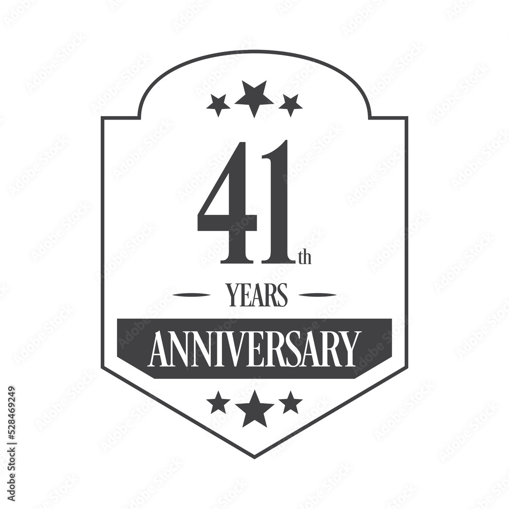 Luxury 41st years anniversary vector icon, logo. Graphic design element Luxury 41st years anniversary vector icon, logo. Graphic design element
