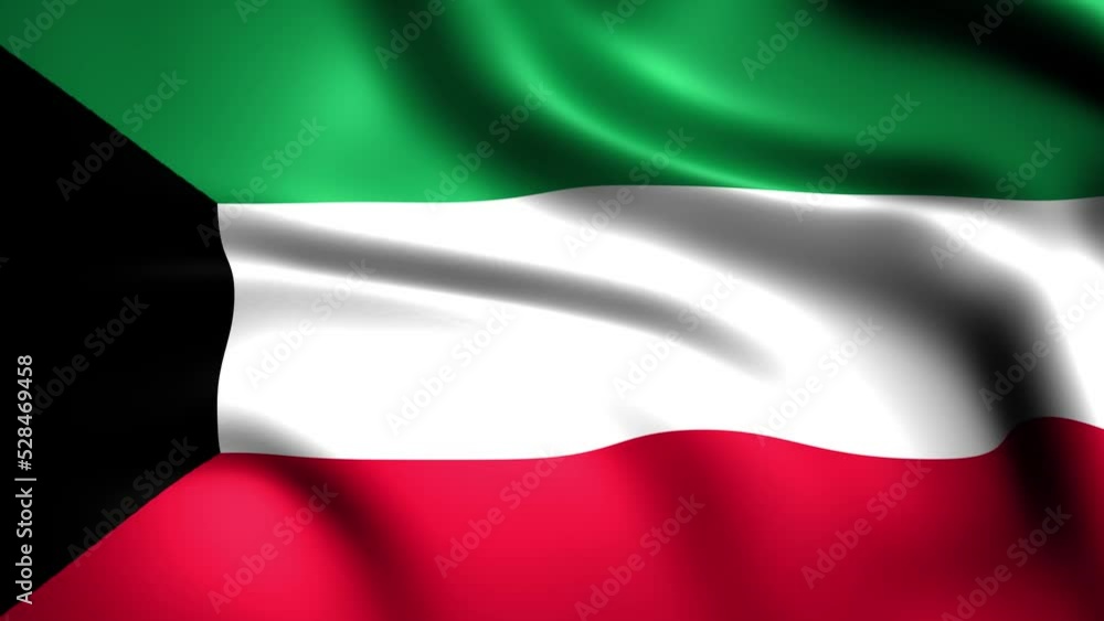 3D Flag animation of Kuwait, Hight Resolution Kuwait flag closeup , National Kuwait flag waving in the wind 3D Flag animation of Kuwait, Hight Resolution Kuwait flag closeup , National Kuwait flag waving in the wind