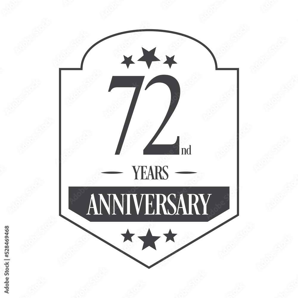 Luxury 72nd years anniversary vector icon, logo. Graphic design element Luxury 72nd years anniversary vector icon, logo. Graphic design element