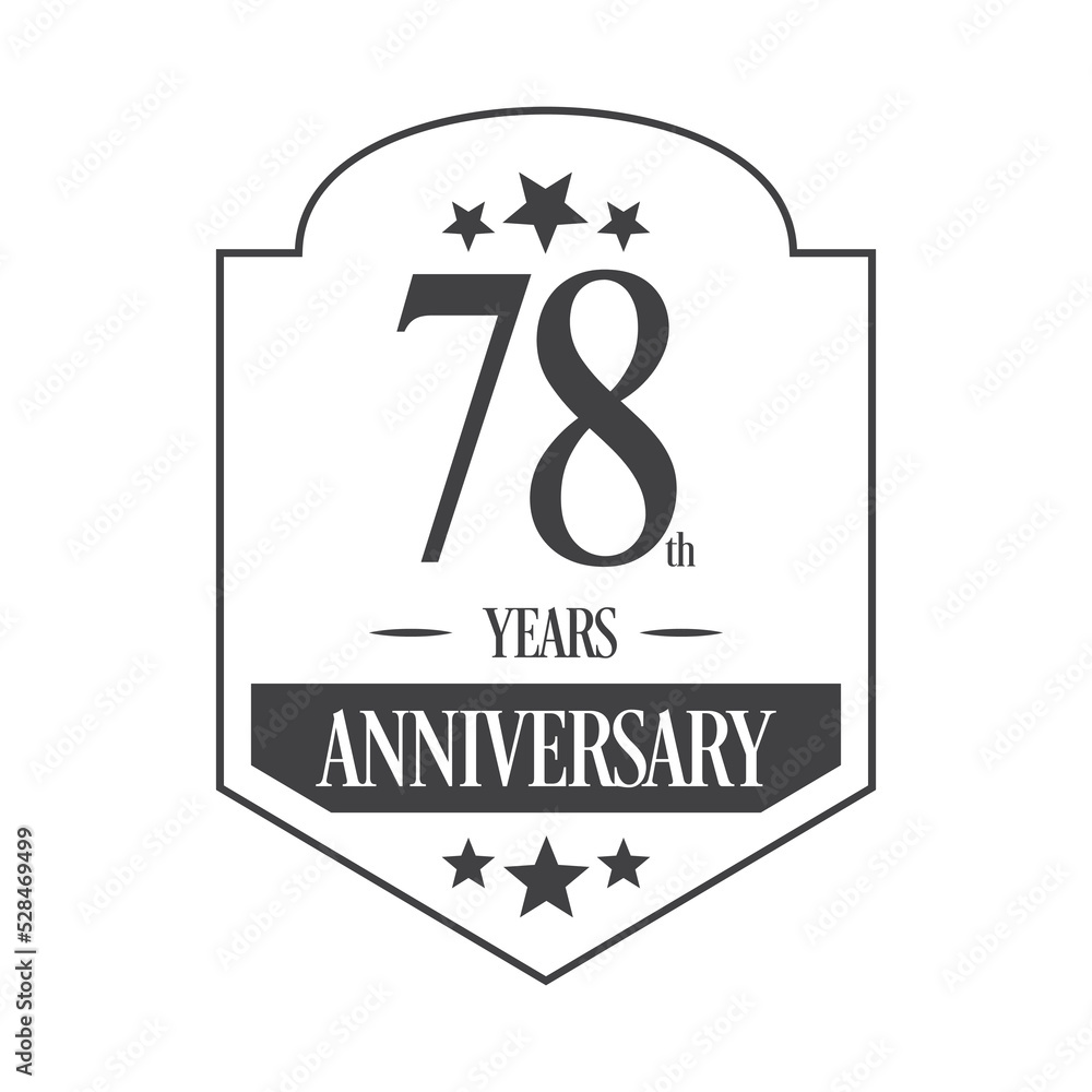 Luxury 78th years anniversary vector icon, logo. Graphic design element
