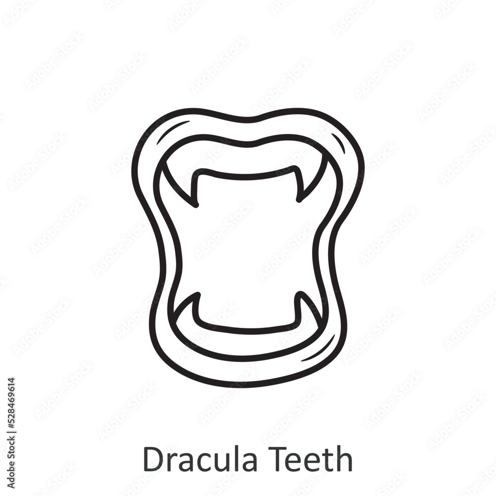 Dracula Teeth vector outline Icon Design illustration. Halloween Symbol on White background EPS 10 File Dracula Teeth vector outline Icon Design illustration. Halloween Symbol on White background EPS 10 File