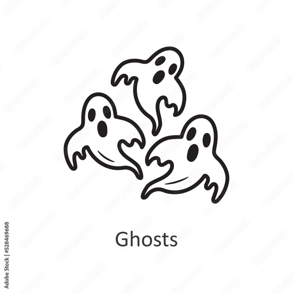 Ghosts vector outline Icon Design illustration. Halloween Symbol on White background EPS 10 File Ghosts vector outline Icon Design illustration. Halloween Symbol on White background EPS 10 File