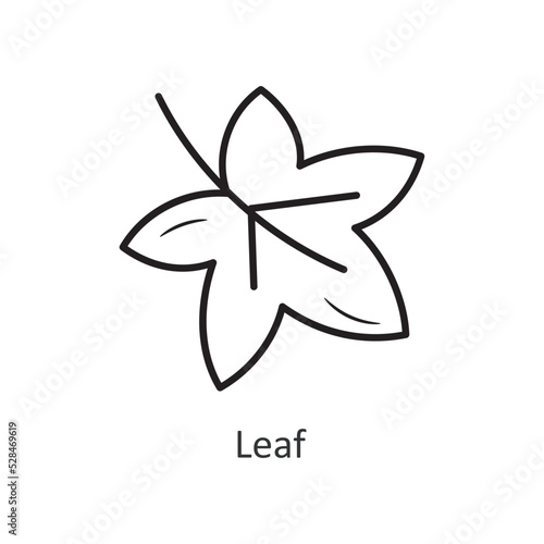 Leaf vector outline Icon Design illustration. Halloween Symbol on White background EPS 10 File