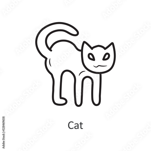 Cat vector outline Icon Design illustration. Halloween Symbol on White background EPS 10 File