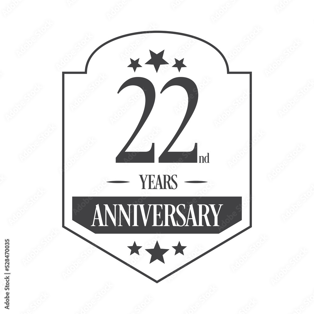 Luxury 22nd years anniversary vector icon, logo. Graphic design element Luxury 22nd years anniversary vector icon, logo. Graphic design element