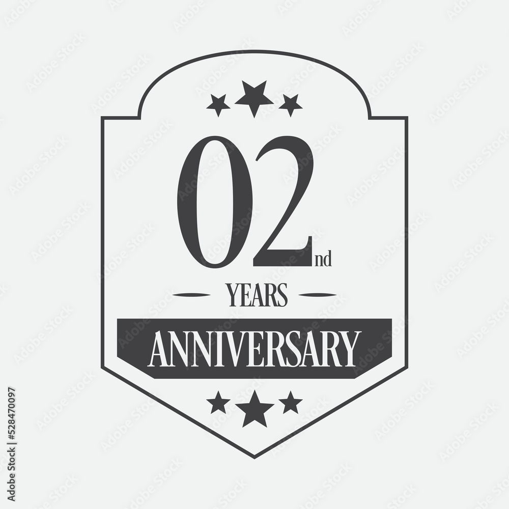 Luxury 02nd years anniversary vector icon, logo. Graphic design element Luxury 02nd years anniversary vector icon, logo. Graphic design element