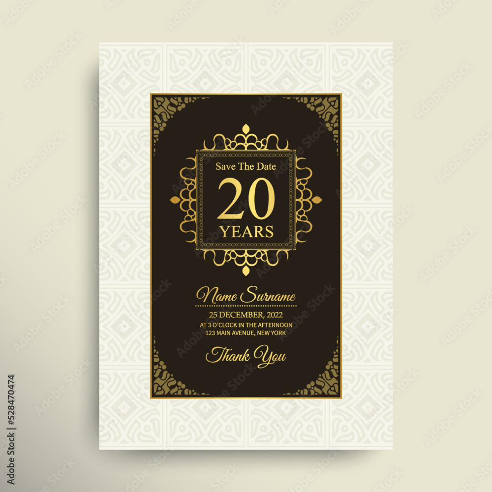 ornament pattern style elegant birthday invitation ornament pattern style elegant birthday invitation