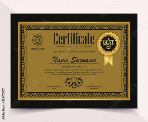 Achievement certificate best award diploma