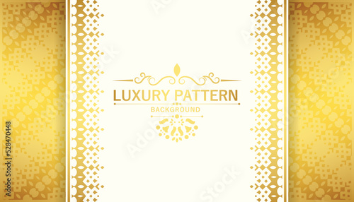 luxury white and gold ornament pattern background