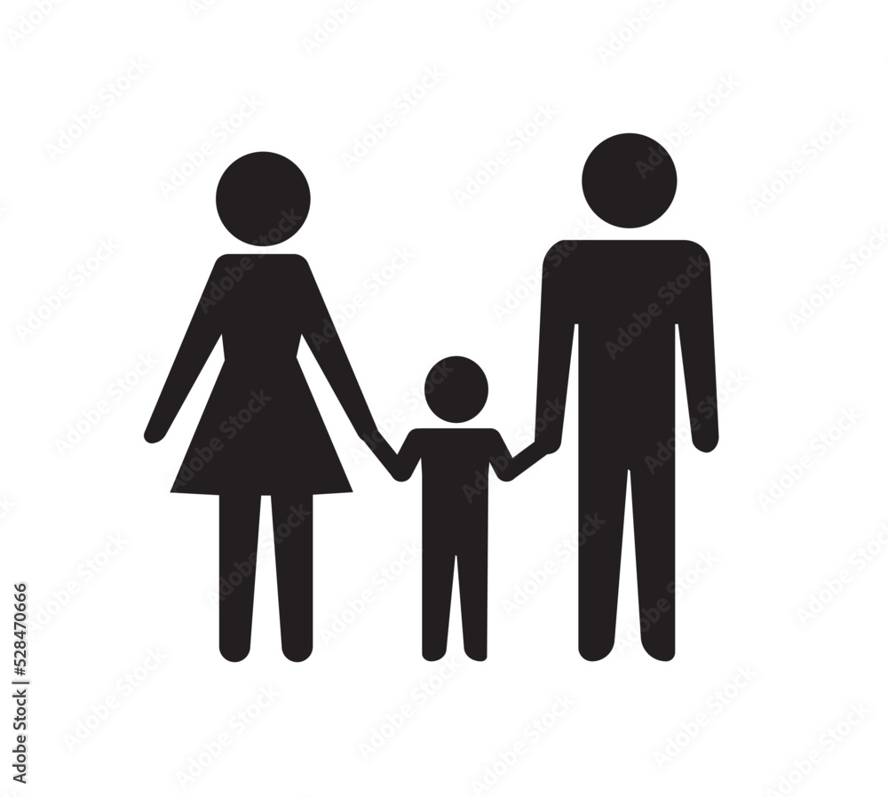 Family icon (husband, wife, daughter and son). Vector image. Family icon (husband, wife, daughter and son). Vector image.