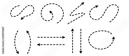 Arrow set icon. Black arrows symbols. Arrow isolated vector graphic elements.