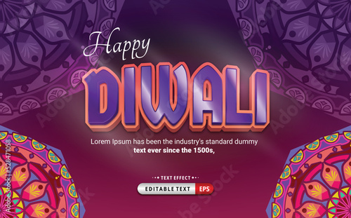 diwali greeting day effect text. Premium smooth 3D
