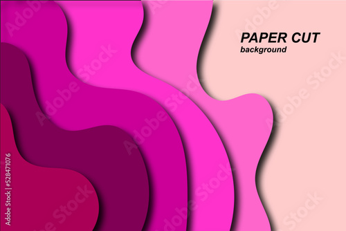 Abstract modern colorful paper cut shapes background Fototapet