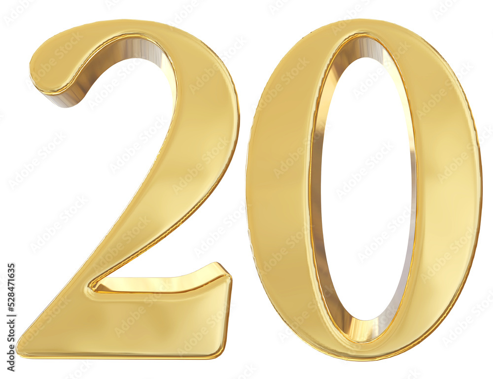 3d golden number 20 3d golden number 20