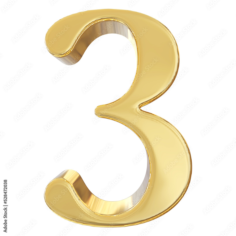 3d golden number 3