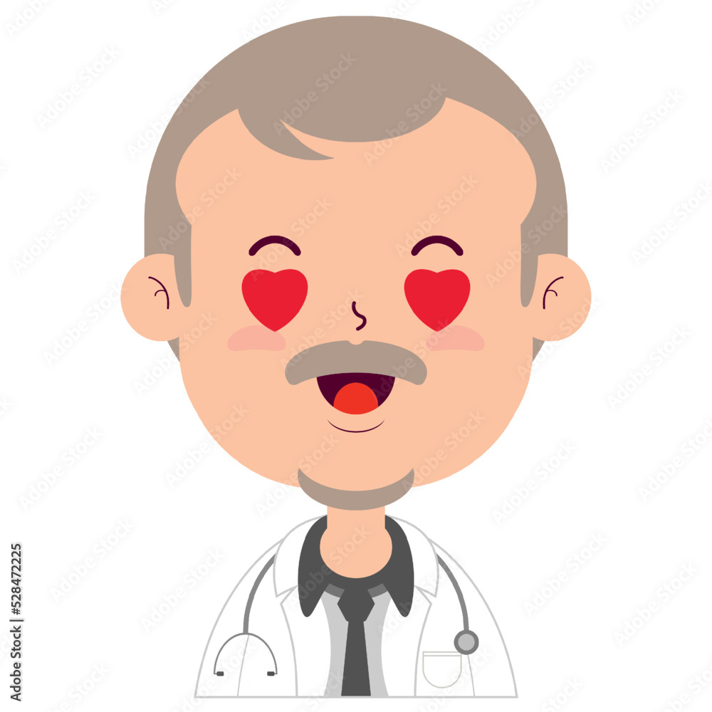 doctor in love face cartoon cute doctor in love face cartoon cute