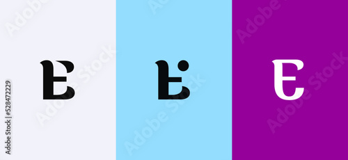 Set of letter E minimal logo icon design template elements