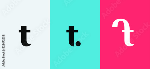 Set of letter T minimal logo icon design template elements