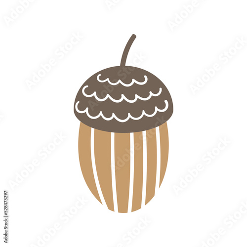 textured acorn in a flat style