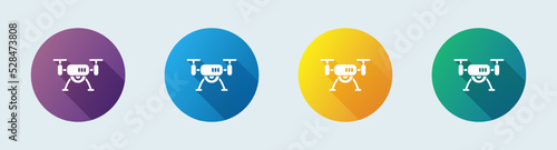 Drone solid icon in flat design style. Aerial camera signs vector illustration.