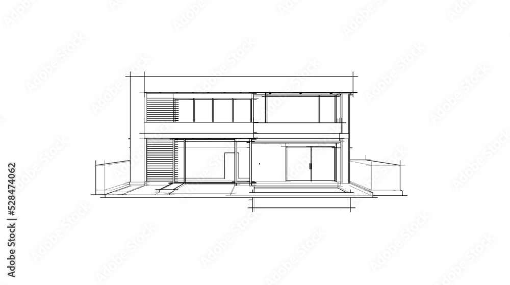 house building sketch architectural 3d illustration house building sketch architectural 3d illustration