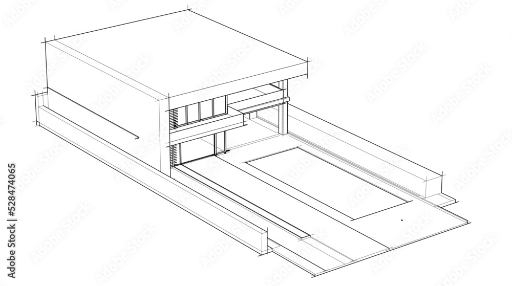 house building sketch architectural 3d illustration house building sketch architectural 3d illustration