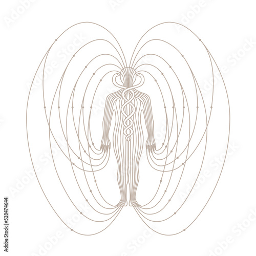 Illustration of human body magnetic energy field meridian photo