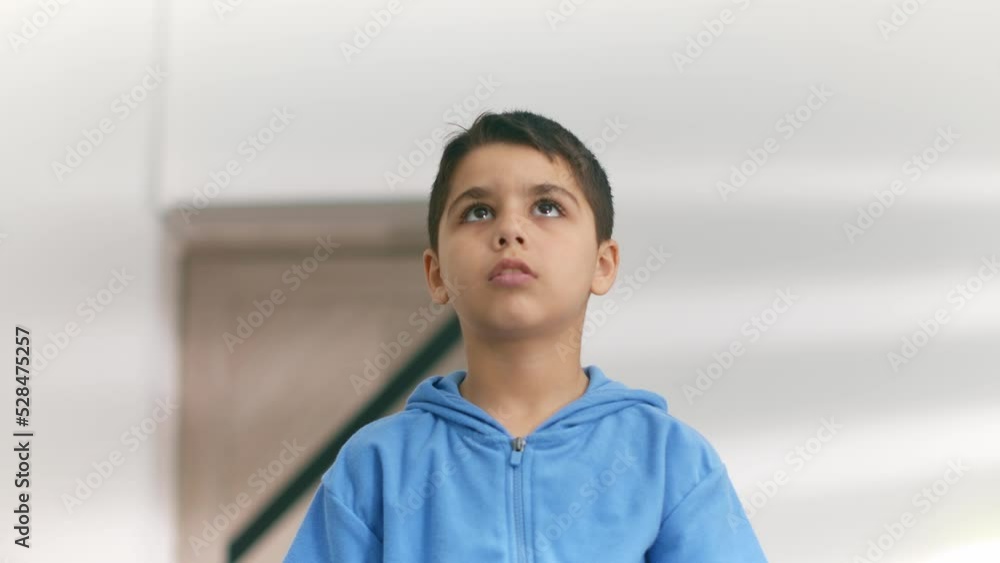 Portrait Little Child Boy Looking at Camera. Young Thinking Curiosity Child Looking at Camera Closeup Indoors. Face Eyes Serious Contemplative Child Close Up. Thoughtful Kid Boy Eyes Thinking. Portrait Little Child Boy Looking at Camera. Young Thinking Curiosity Child Looking at Camera Closeup Indoors. Face Eyes Serious Contemplative Child Close Up. Thoughtful Kid Boy Eyes Thinking.