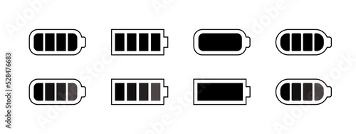 phone battery icon. full battery icon. Battery with black style - stock vector.