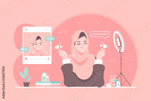 social media endorse concept illustration