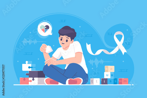 world autism concept illustration background