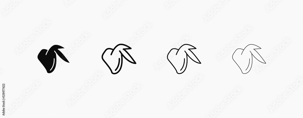 Fototapeta premium Chicken wing black line icon