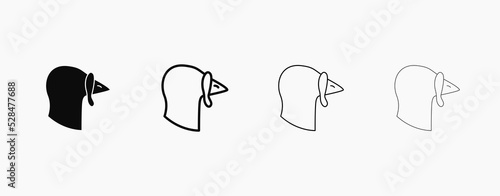 Turkey head vector icon. Turkey silhouette vector