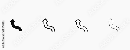 Up arrow tilted to the left vector icon