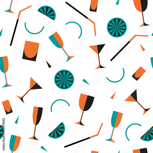 Seamless vector pattern. Alcohol drinks